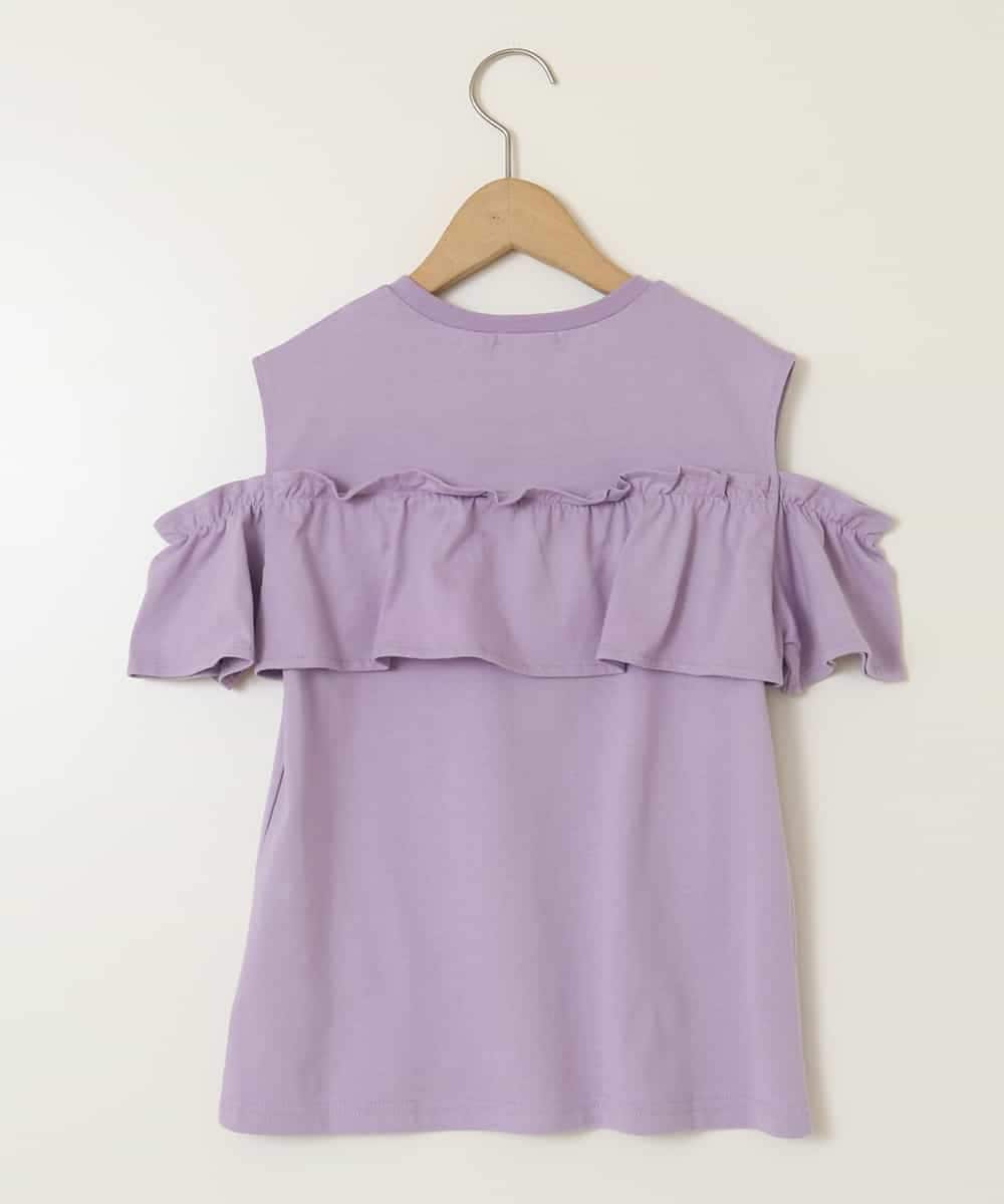 KJKGB51029 a.v.v KIDS(アー・ヴェ・ヴェ) [140-150]フリルオフショルTシャツ ラベンダー