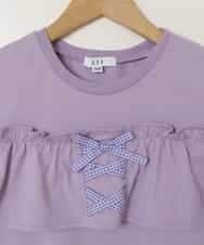 KJKGB51029 a.v.v KIDS(アー・ヴェ・ヴェ) [140-150]フリルオフショルTシャツ ラベンダー