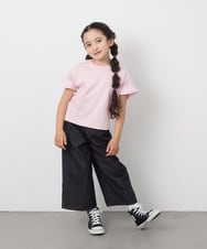 KJKGC23021 a.v.v KIDS(アー・ヴェ・ヴェ) [160]シアーギンガムキリカエスリーブＴシャツ ライトブルー
