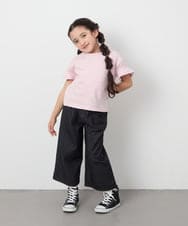 KJKGC23021 a.v.v KIDS(アー・ヴェ・ヴェ) [160]シアーギンガムキリカエスリーブＴシャツ ライトブルー