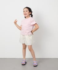 KJKGC23021 a.v.v KIDS(アー・ヴェ・ヴェ) [160]シアーギンガムキリカエスリーブＴシャツ ライトブルー
