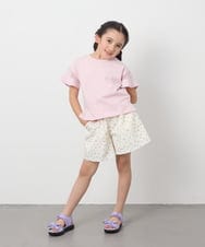 KJKGC23021 a.v.v KIDS(アー・ヴェ・ヴェ) [160]シアーギンガムキリカエスリーブＴシャツ ライトブルー