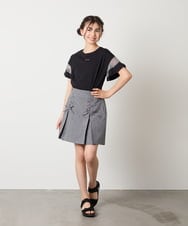 KJKGC23021 a.v.v KIDS(アー・ヴェ・ヴェ) [160]【接触冷感】シアーギンガムキリカエスリーブＴシャツ ライトブルー