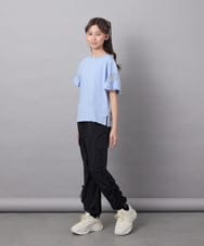 KJKGC23021 a.v.v KIDS(アー・ヴェ・ヴェ) [160]シアーギンガムキリカエスリーブＴシャツ ライトブルー