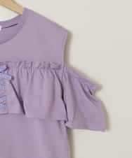 KJKGC51034 a.v.v KIDS(アー・ヴェ・ヴェ) 【接触冷感/ジメジメ対策】[160]フリルオフショルTシャツ ラベンダー