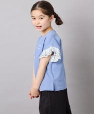 KJKGD01015 a.v.v KIDS(アー・ヴェ・ヴェ) [110-160]【WEB限定】ドットチュール袖Tシャツ ブルー