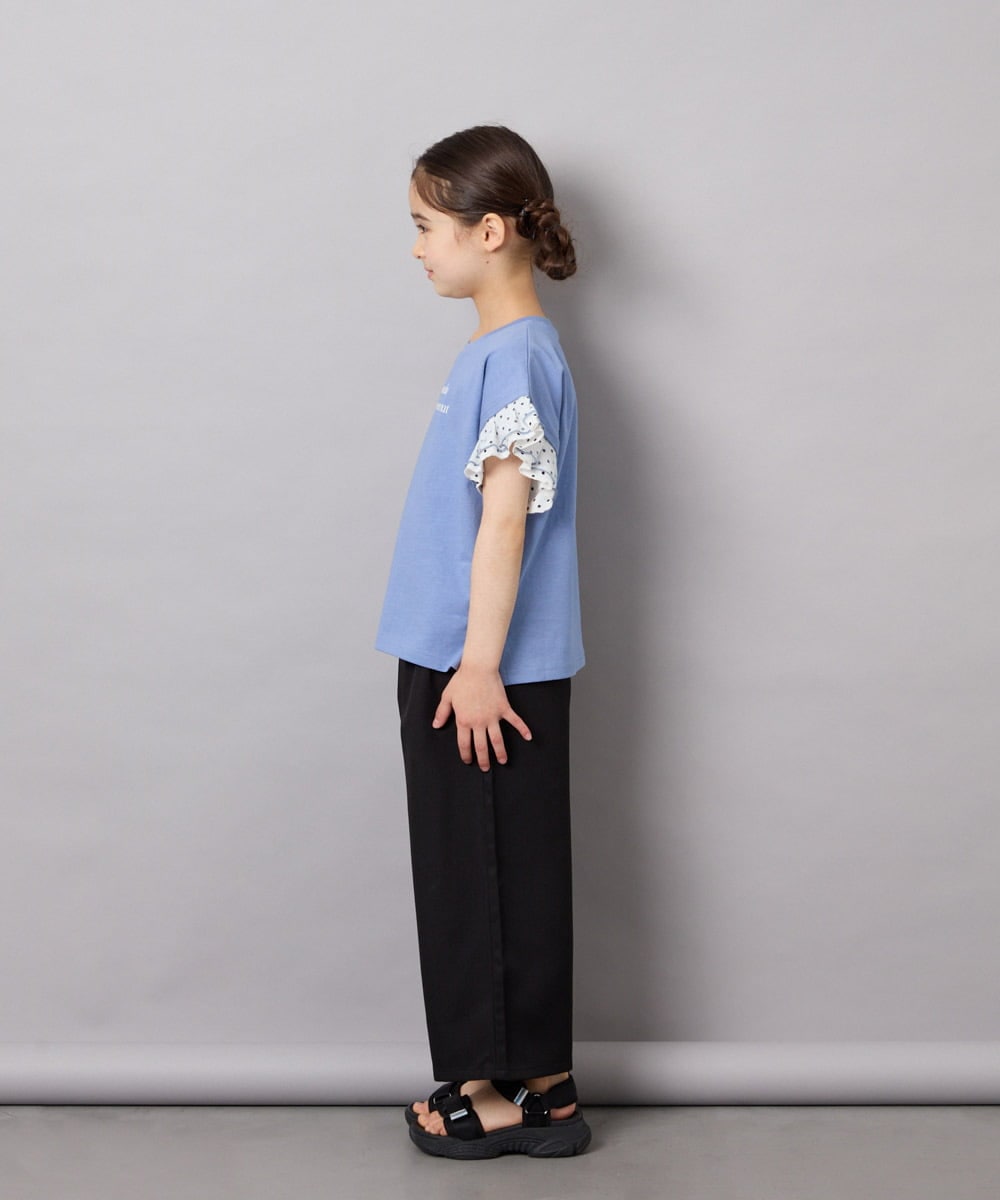 KJKGD01015 a.v.v KIDS(アー・ヴェ・ヴェ) [110-160]【WEB限定】ドットチュール袖Tシャツ ブルー