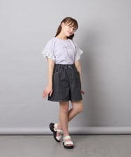 KJKGD01015 a.v.v KIDS(アー・ヴェ・ヴェ) [110-160]【WEB限定】ドットチュール袖Tシャツ ラベンダー