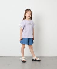 KJKGD01015 a.v.v KIDS(アー・ヴェ・ヴェ) [110-160]【WEB限定】ドットチュール袖Tシャツ ラベンダー