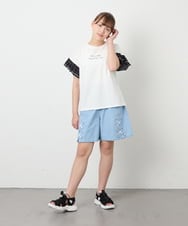 KJKGD01015 a.v.v KIDS(アー・ヴェ・ヴェ) [110-160]【WEB限定】ドットチュール袖Tシャツ ホワイト