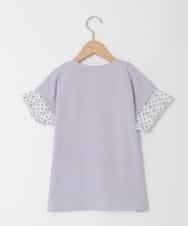 KJKGD01015 a.v.v KIDS(アー・ヴェ・ヴェ) [110-160]【WEB限定】ドットチュール袖Tシャツ ラベンダー