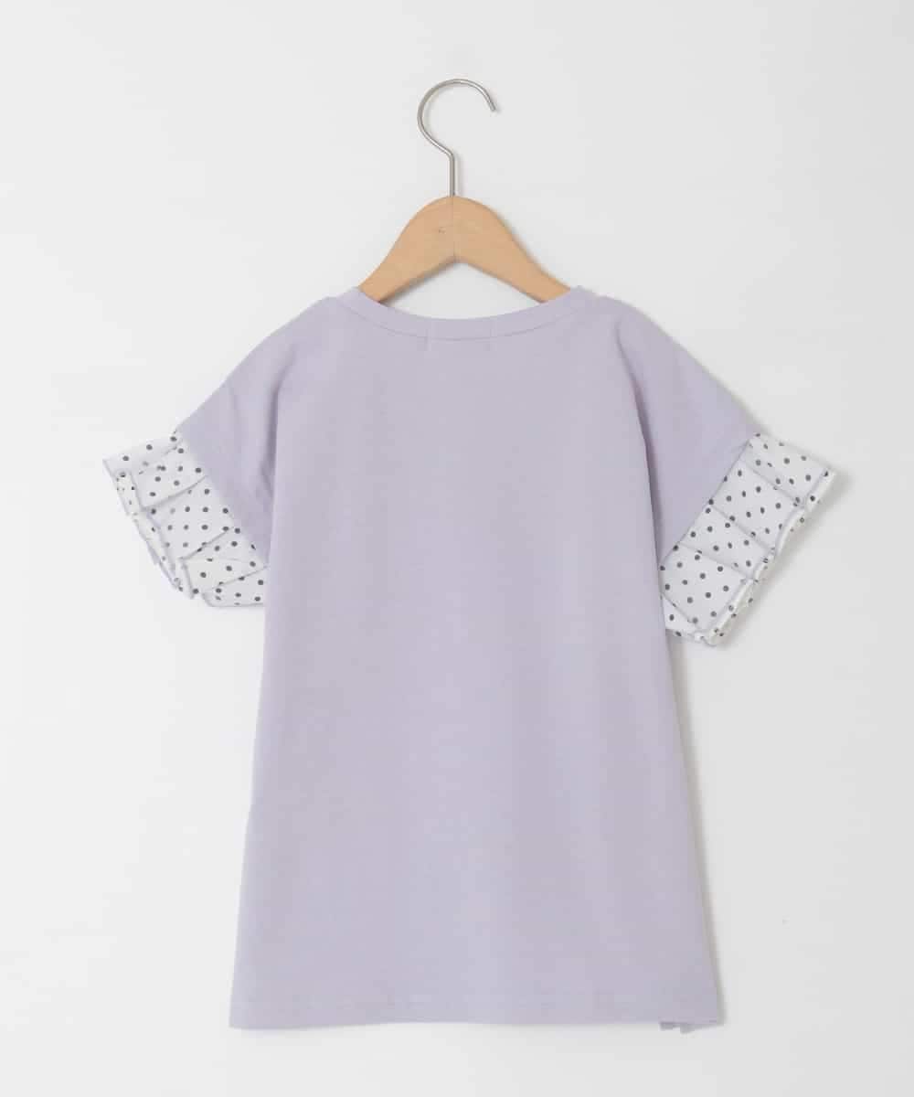KJKGD01015 a.v.v KIDS(アー・ヴェ・ヴェ) [110-160]【WEB限定】ドットチュール袖Tシャツ ラベンダー