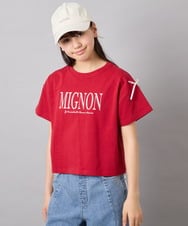 KJKGD02015 a.v.v KIDS(アー・ヴェ・ヴェ) [120-160]【WEB限定】リボンロゴプリントTシャツ レッド