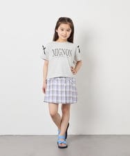 KJKGD02015 a.v.v KIDS(アー・ヴェ・ヴェ) [120-160]【WEB限定】リボンロゴプリントTシャツ ライトグレー