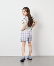 KJKGD02015 a.v.v KIDS(アー・ヴェ・ヴェ) [120-160]【WEB限定】リボンロゴプリントTシャツ ライトグレー
