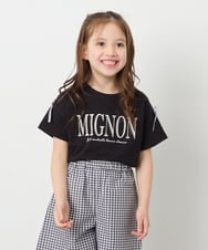 KJKGD02015 a.v.v KIDS(アー・ヴェ・ヴェ) [120-160]【WEB限定】リボンロゴプリントTシャツ ブラック