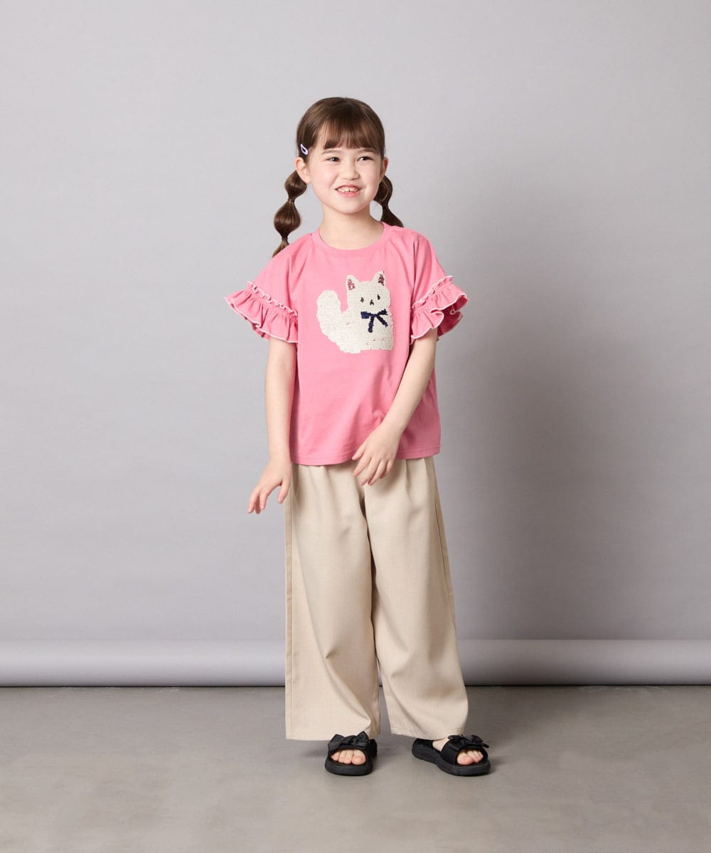 KJKGD04021 a.v.v KIDS(アー・ヴェ・ヴェ) [110-150]【接触冷感/綿100％】モチーフアソートTシャツ ピンク