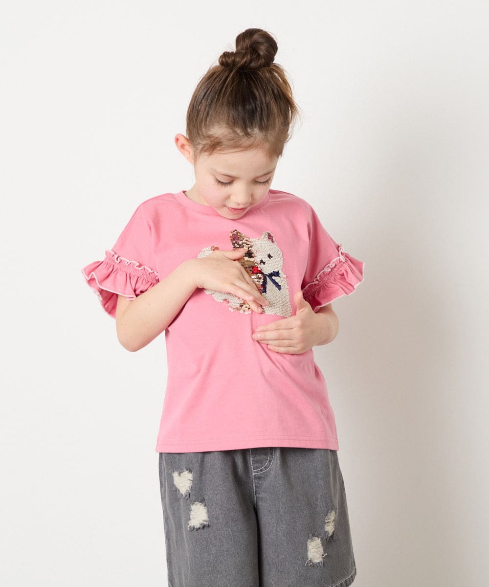 KJKGD04021 a.v.v KIDS(アー・ヴェ・ヴェ) [110-150]【接触冷感/綿100％】モチーフアソートTシャツ ピンク