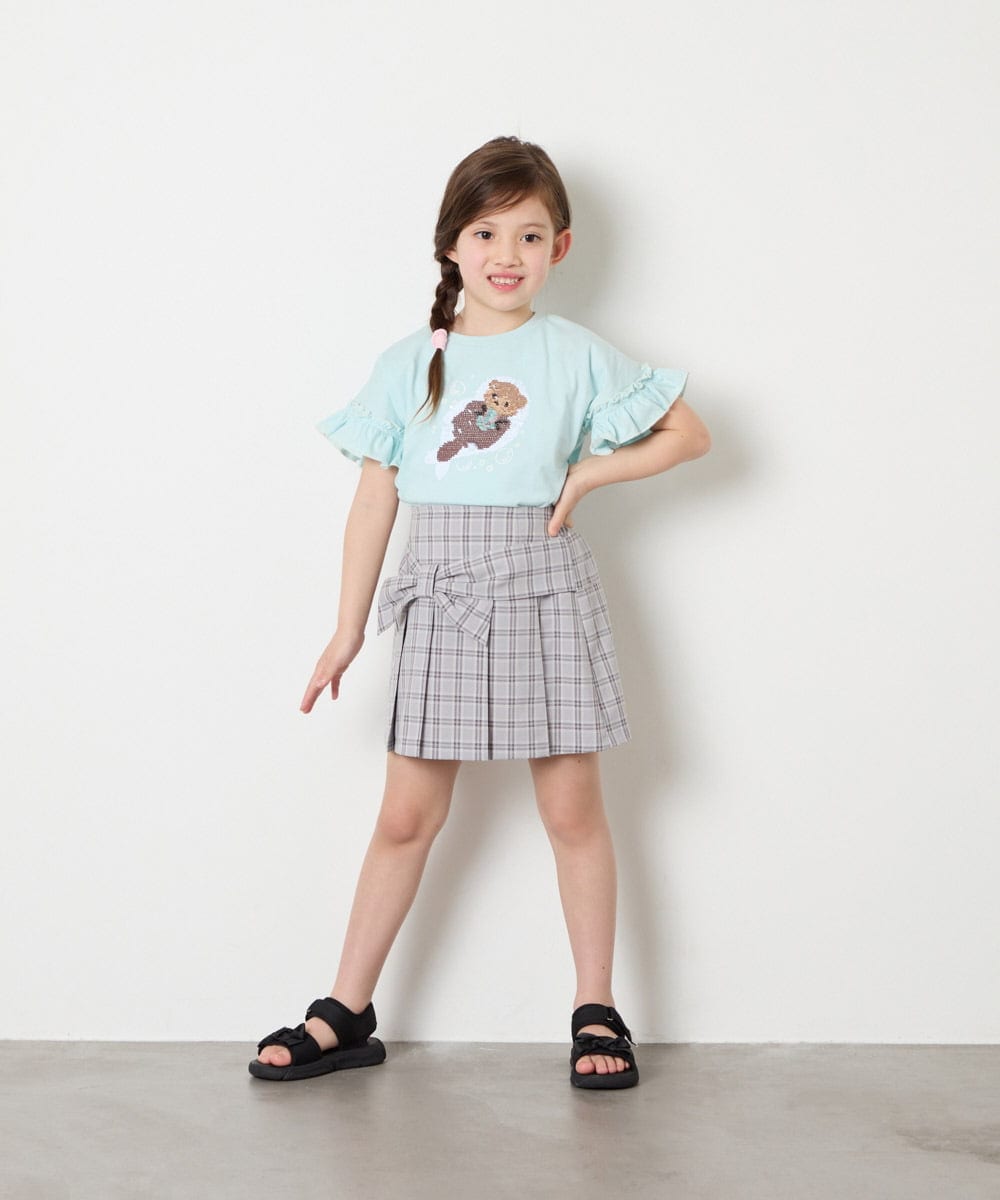 KJKGD04021 a.v.v KIDS(アー・ヴェ・ヴェ) [110-150]【接触冷感/綿100％】モチーフアソートTシャツ ライトブルー