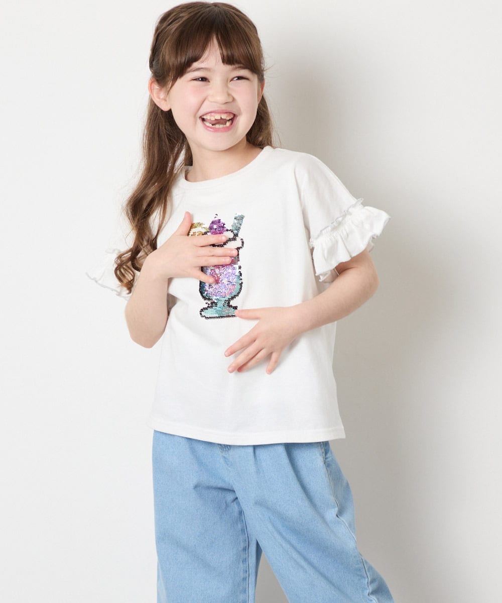 KJKGD04021 a.v.v KIDS(アー・ヴェ・ヴェ) [110-150]【接触冷感/綿100％】モチーフアソートTシャツ ホワイト