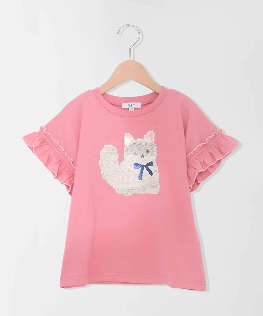 KJKGD04021 a.v.v KIDS(アー・ヴェ・ヴェ) [110-150]【接触冷感/綿100％】モチーフアソートTシャツ ピンク