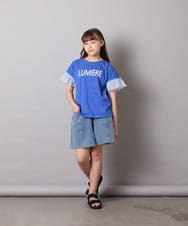 KJKGD05021 a.v.v KIDS(アー・ヴェ・ヴェ) [120-160]【接触冷感/毛玉になりにくい/綿100％】ヨウリュウシアースリーブTシャツ ブルー