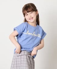 KJKGD06026 a.v.v KIDS(アー・ヴェ・ヴェ) [120-160]【接触冷感/綿100％】シュルロゴTシャツ ブルー