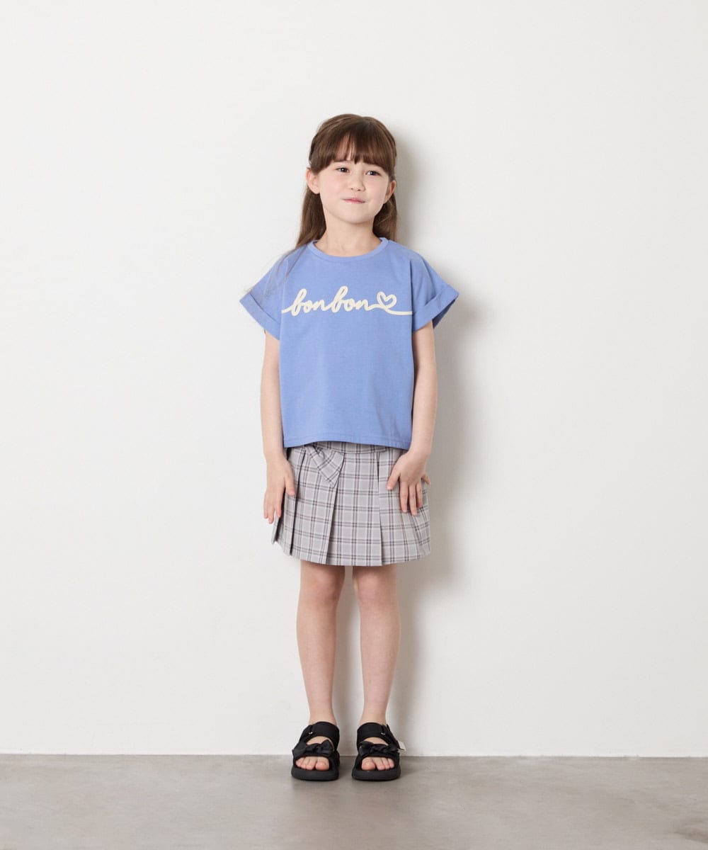 KJKGD06026 a.v.v KIDS(アー・ヴェ・ヴェ) [120-160]【接触冷感/綿100％】シュルロゴTシャツ ブルー