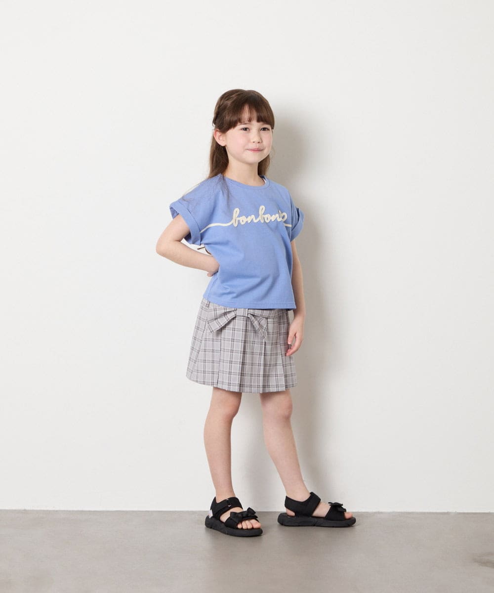 KJKGD06026 a.v.v KIDS(アー・ヴェ・ヴェ) [120-160]【接触冷感/綿100％】シュルロゴTシャツ ブルー