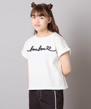 KJKGD06026 a.v.v KIDS(アー・ヴェ・ヴェ) [120-160]【接触冷感/綿100％】シュルロゴTシャツ ホワイト