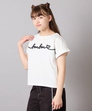 KJKGD06026 a.v.v KIDS(アー・ヴェ・ヴェ) [120-160]【接触冷感/綿100％】シュルロゴTシャツ ホワイト