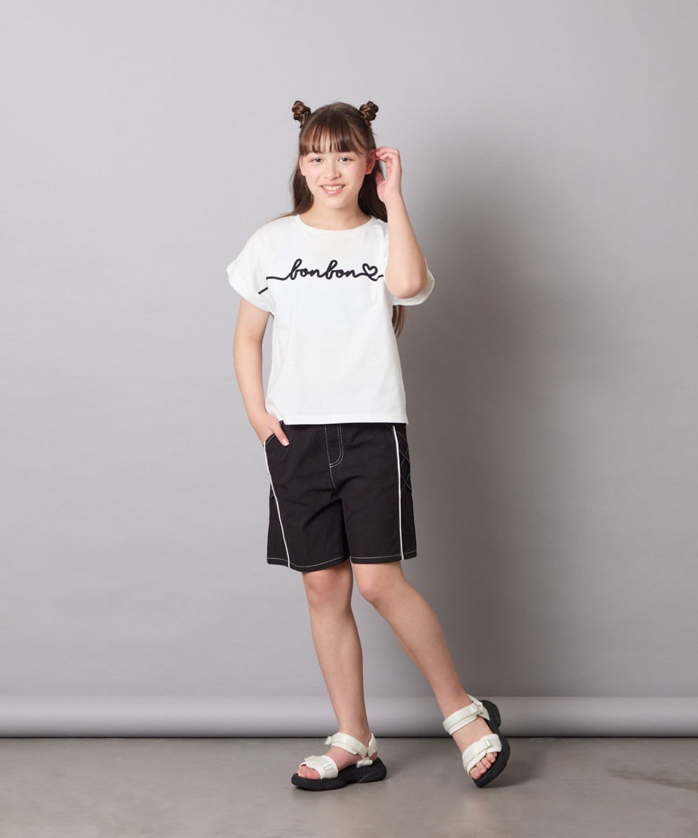 KJKGD06026 a.v.v KIDS(アー・ヴェ・ヴェ) [120-160]【接触冷感/綿100％】シュルロゴTシャツ ホワイト