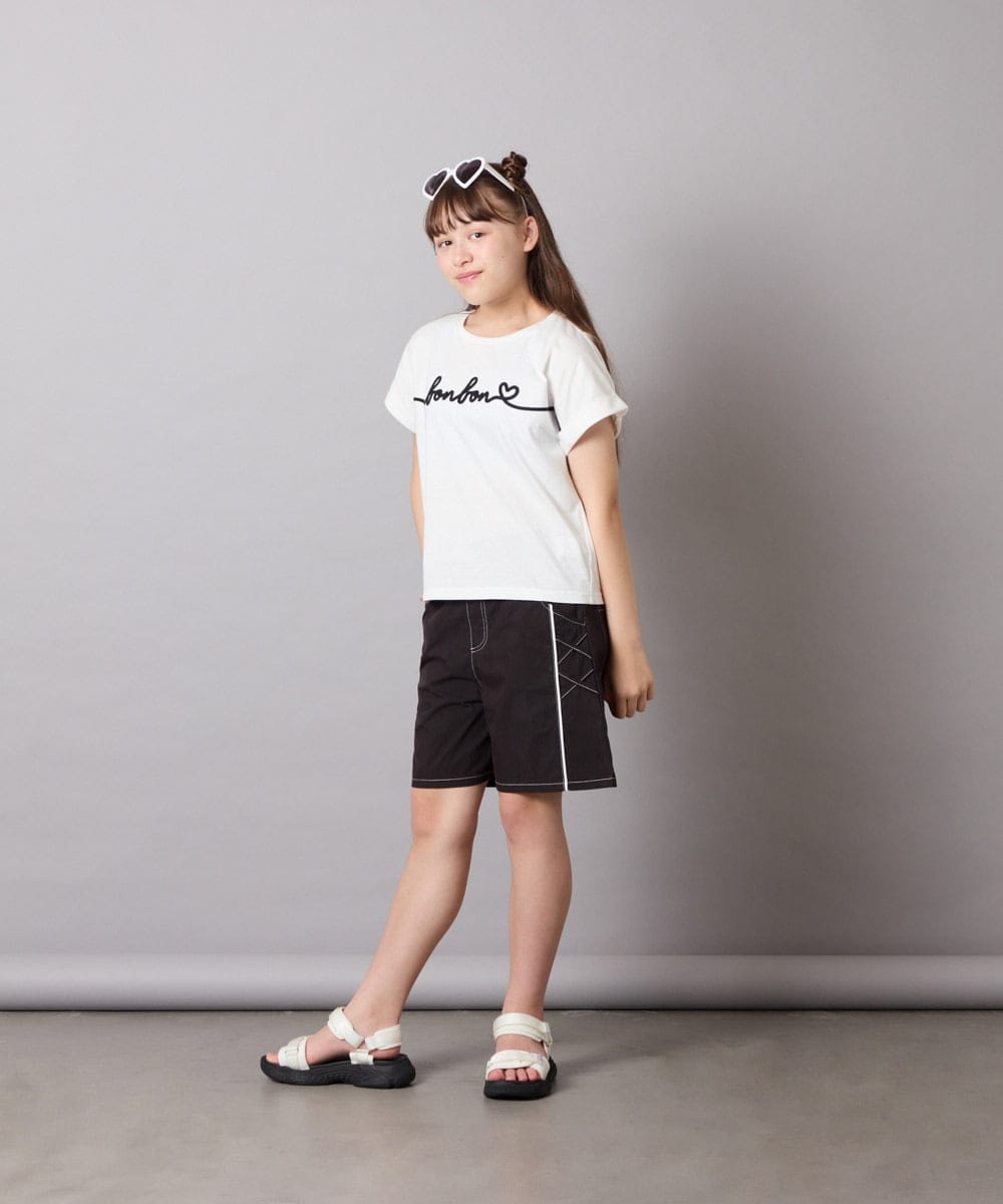 KJKGD06026 a.v.v KIDS(アー・ヴェ・ヴェ) [120-160]【接触冷感/綿100％】シュルロゴTシャツ ホワイト