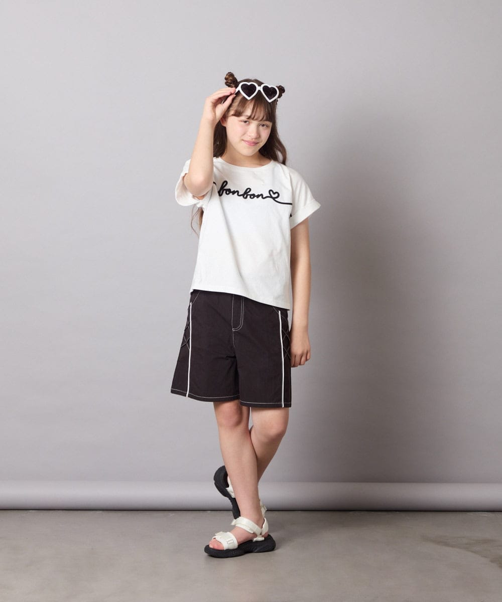 KJKGD06026 a.v.v KIDS(アー・ヴェ・ヴェ) [120-160]【接触冷感/綿100％】シュルロゴTシャツ ホワイト