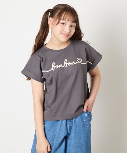 KJKGD06026 a.v.v KIDS [120-160]【接触冷感/綿100％】シュルロゴTシャツ