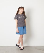 KJKGD06026 a.v.v KIDS(アー・ヴェ・ヴェ) [120-160]【接触冷感/綿100％】シュルロゴTシャツ ダークグレー