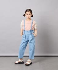 KJKGD42015 a.v.v KIDS(アー・ヴェ・ヴェ) [110-160]【WEB限定】シアーギンガムスリーブTシャツ オレンジ