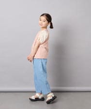 KJKGD42015 a.v.v KIDS(アー・ヴェ・ヴェ) [110-160]【WEB限定】シアーギンガムスリーブTシャツ オレンジ