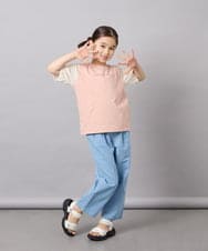 KJKGD42015 a.v.v KIDS(アー・ヴェ・ヴェ) [110-160]【WEB限定】シアーギンガムスリーブTシャツ オレンジ