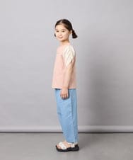 KJKGD42015 a.v.v KIDS(アー・ヴェ・ヴェ) [110-160]【WEB限定】シアーギンガムスリーブTシャツ オレンジ