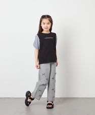 KJKGD42015 a.v.v KIDS(アー・ヴェ・ヴェ) [110-160]【WEB限定】シアーギンガムスリーブTシャツ ブラック