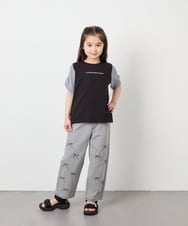 KJKGD42015 a.v.v KIDS(アー・ヴェ・ヴェ) [110-160]【WEB限定】シアーギンガムスリーブTシャツ ブラック