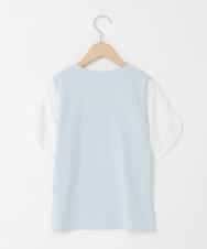 KJKGD42015 a.v.v KIDS(アー・ヴェ・ヴェ) [110-160]【WEB限定】シアーギンガムスリーブTシャツ ライトブルー