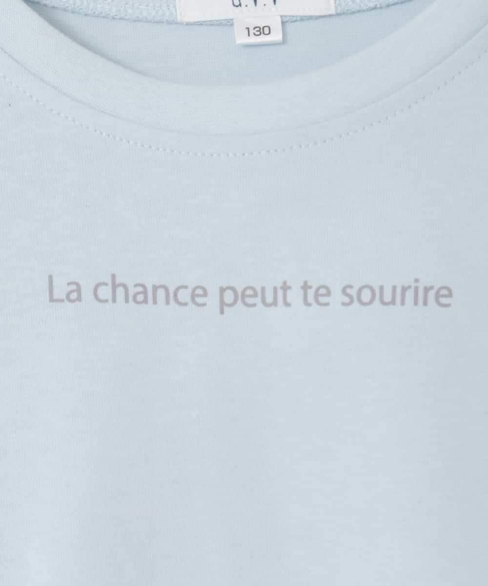 KJKGD42015 a.v.v KIDS(アー・ヴェ・ヴェ) [110-160]【WEB限定】シアーギンガムスリーブTシャツ ライトブルー