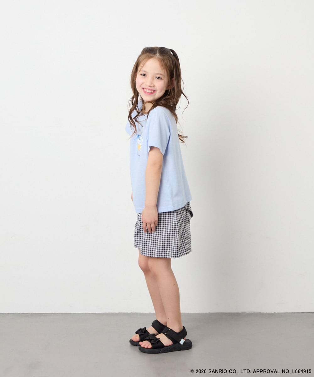 KJKGD61039 a.v.v KIDS(アー・ヴェ・ヴェ) [110-140]【数量限定】[シナモロール＆クロミ]スパンコールTシャツ ライトブルー