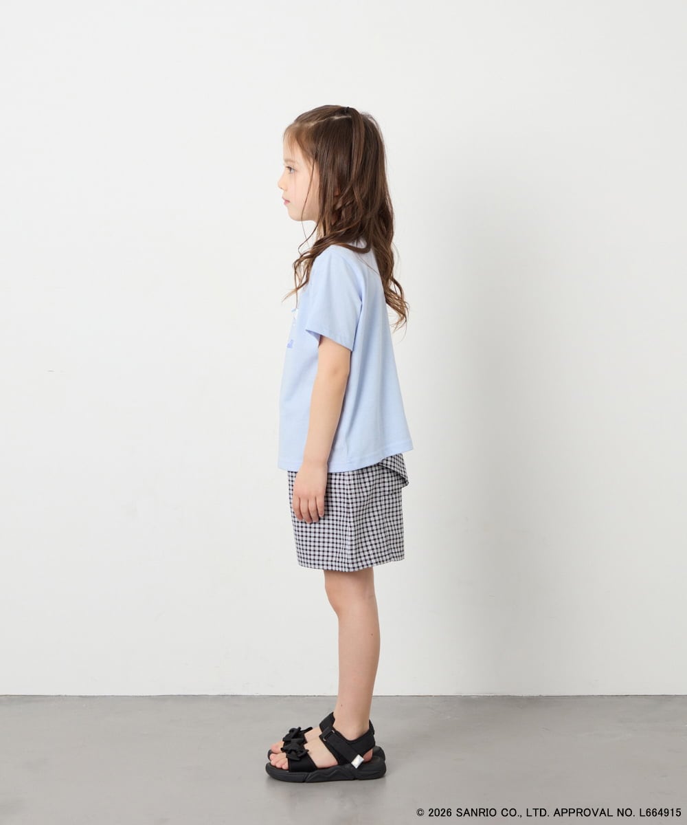 KJKGD61039 a.v.v KIDS(アー・ヴェ・ヴェ) [110-140]【数量限定】[シナモロール＆クロミ]スパンコールTシャツ ライトブルー