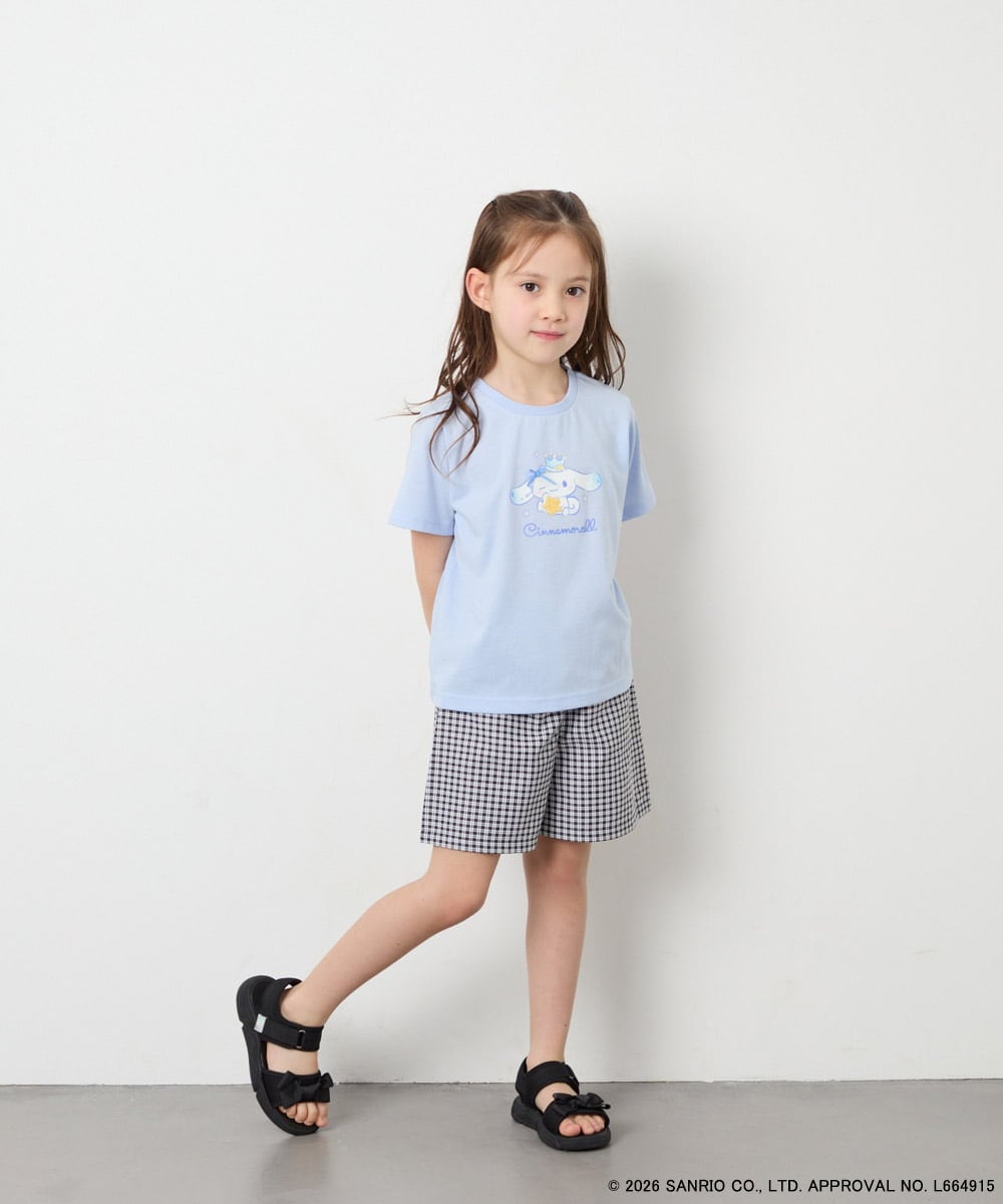 KJKGD61039 a.v.v KIDS(アー・ヴェ・ヴェ) [110-140]【数量限定】[シナモロール＆クロミ]スパンコールTシャツ ライトブルー