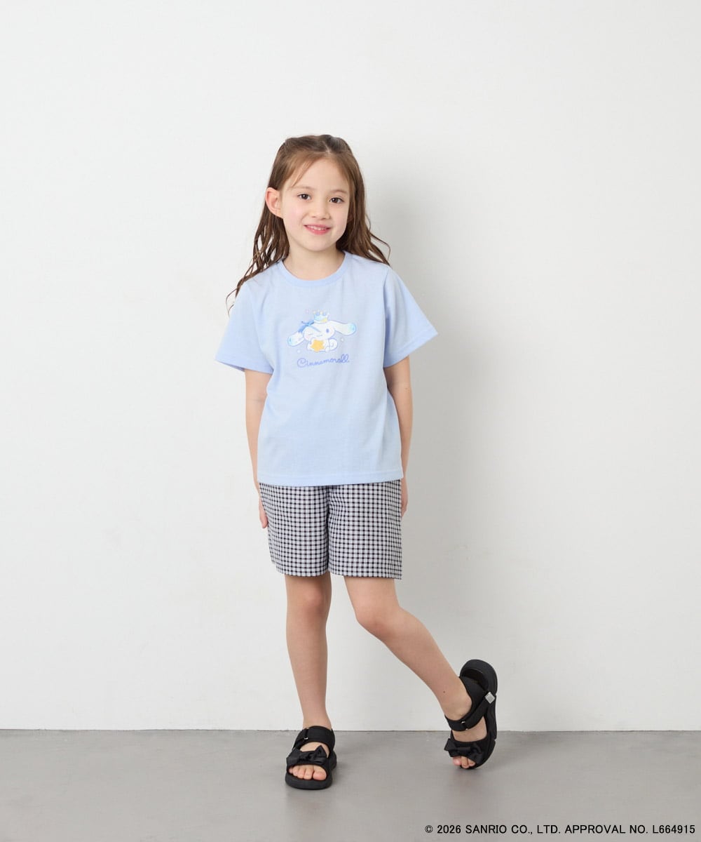 KJKGD61039 a.v.v KIDS(アー・ヴェ・ヴェ) [110-140]【数量限定】[シナモロール＆クロミ]スパンコールTシャツ ライトブルー