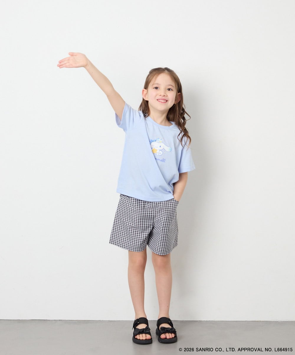 KJKGD61039 a.v.v KIDS(アー・ヴェ・ヴェ) [110-140]【数量限定】[シナモロール＆クロミ]スパンコールTシャツ ライトブルー