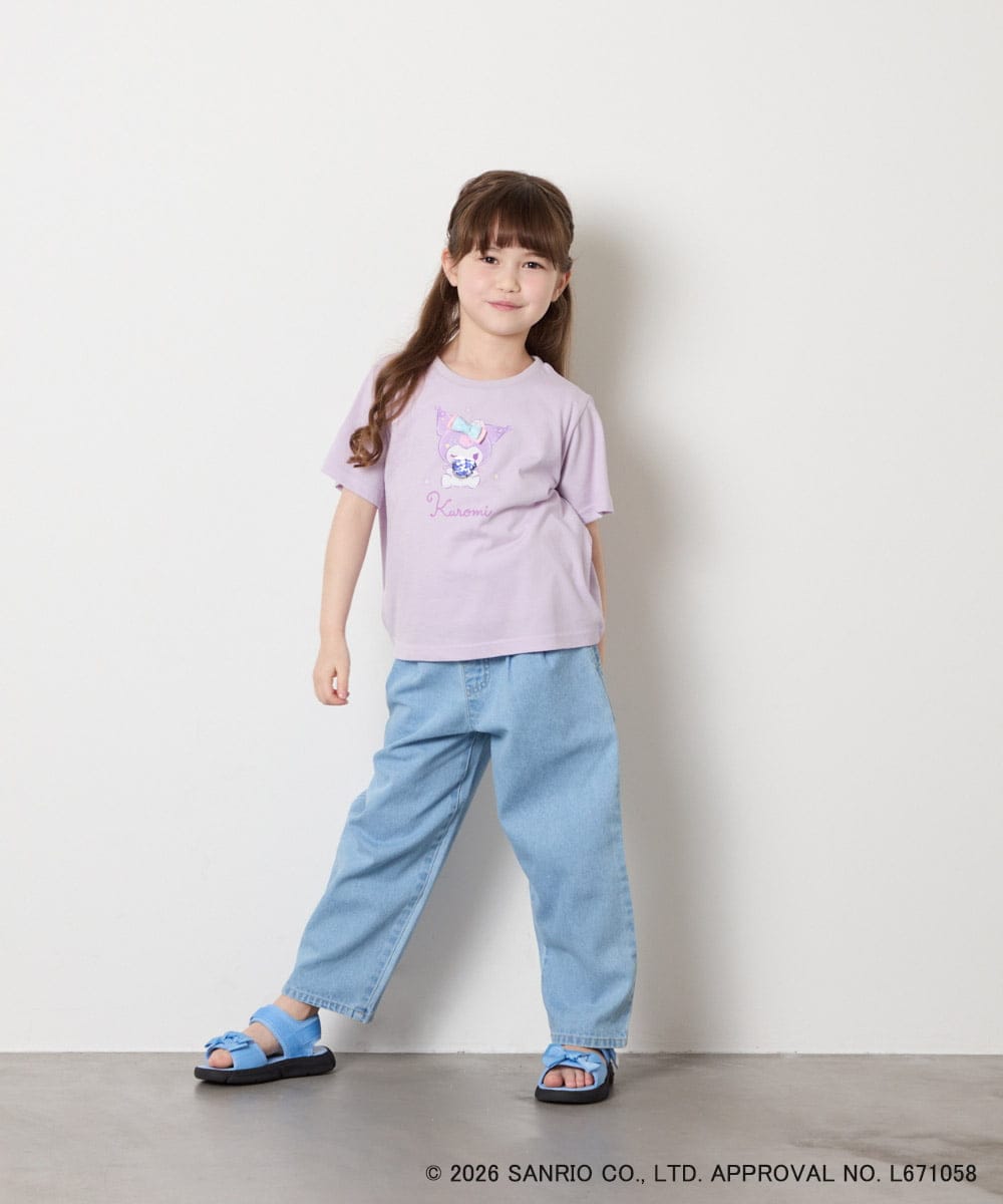 KJKGD61039 a.v.v KIDS(アー・ヴェ・ヴェ) [110-140]【数量限定】[シナモロール＆クロミ]スパンコールTシャツ ラベンダー